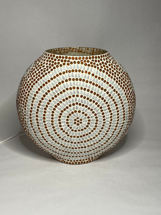 Handgefertigte Glasmosaik-Tischlampe Sunset – Oval