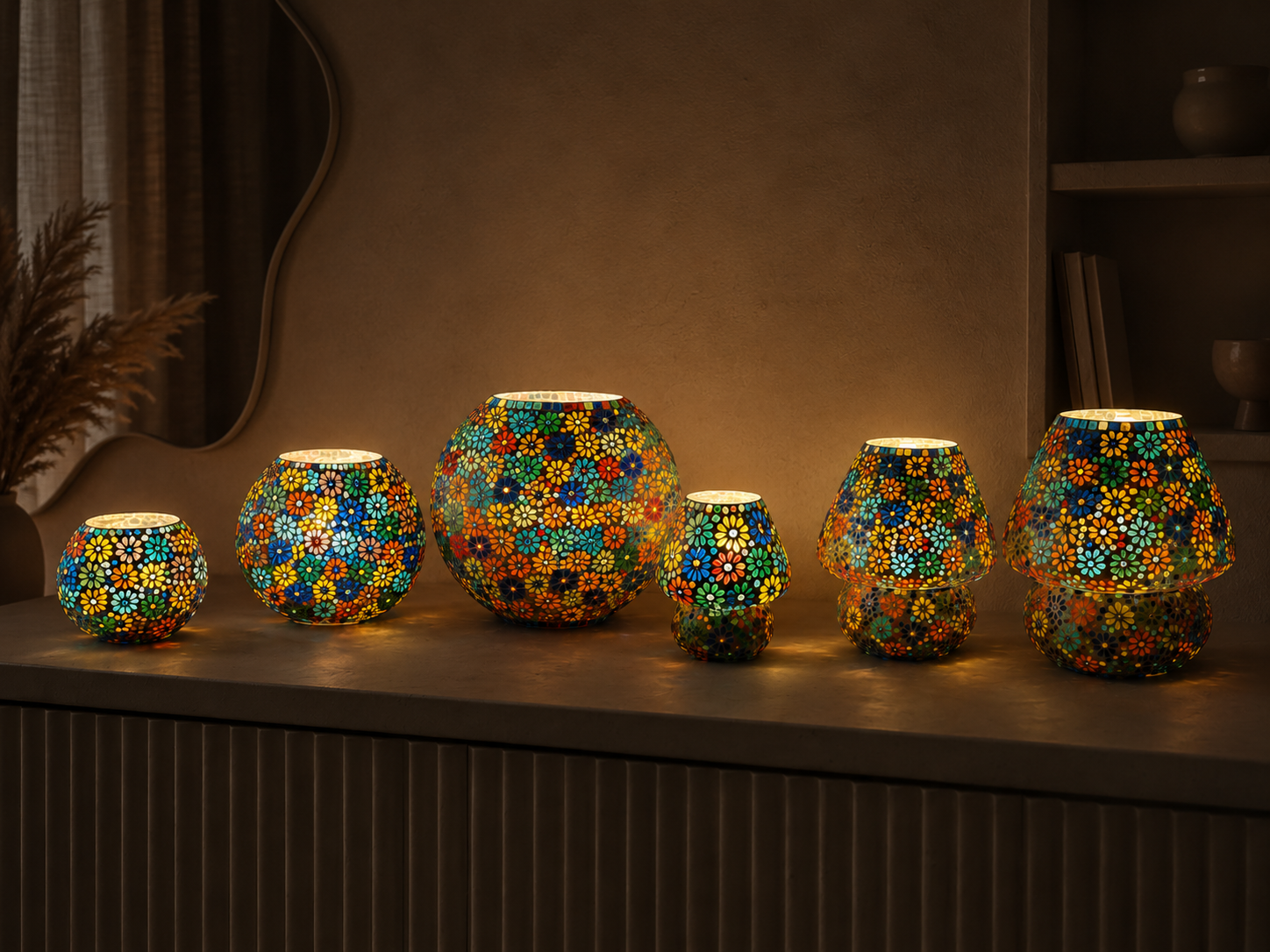 Flower Garden Kollektion mit handgefertigten Mosaiklampen