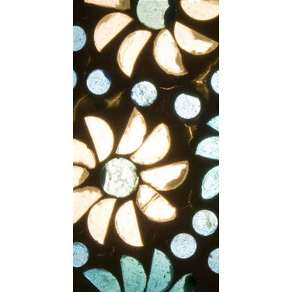 Handgefertigte Glasmosaik-Tischlampe „Light Blue Daisy“ – Pilz