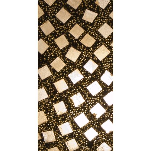 Handgefertigte Glasmosaik-Tischlampe „Gold Reflection“ – Ovalform, E27-Fassung