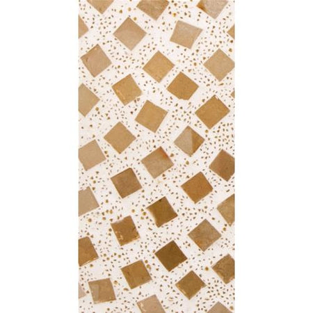 Handgefertigte Glasmosaik-Tischlampe „Gold Reflection“ – Ovalform, E27-Fassung