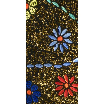 Handgefertigte Glasmosaik-Tischlampe „Floral Gray“ – Oval