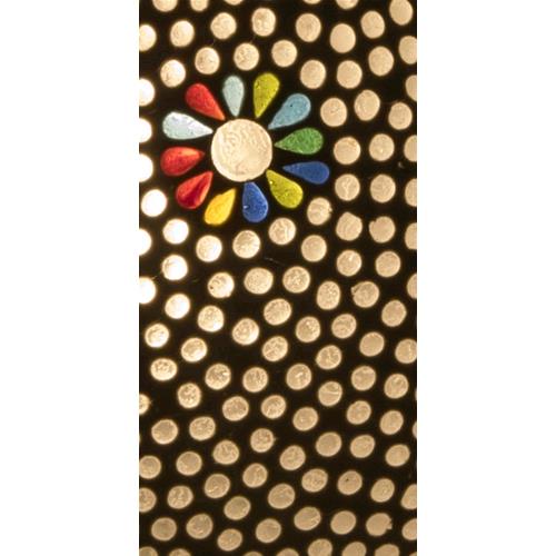 Handgefertigte Glasmosaik-Tischlampe „Black Daisy“ – Pilzform, E27-Fassung