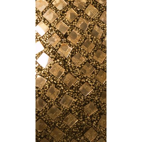 Handgefertigte Glasmosaik-Tischlampe „Gold Reflection“ – Oval