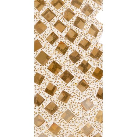 Handgefertigte Glasmosaik-Tischlampe „Gold Reflection“ – Pilzform, E27-Fassung