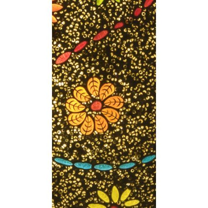 Handgefertigte Glasmosaik-Tischlampe „Floral Gray“ – Oval