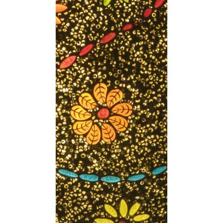 Handgefertigte Glasmosaik-Tischlampe „Floral Gray“ – Ovalform, E27-Fassung