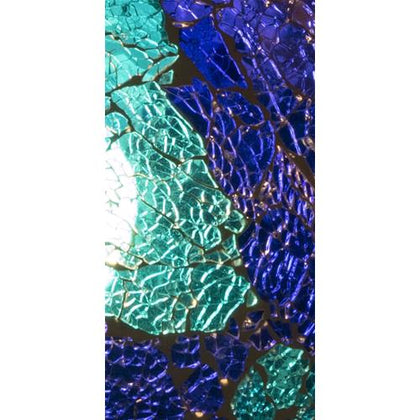 Handgefertigte Glasmosaik-Tischlampe „Blue Bay“ – Oval