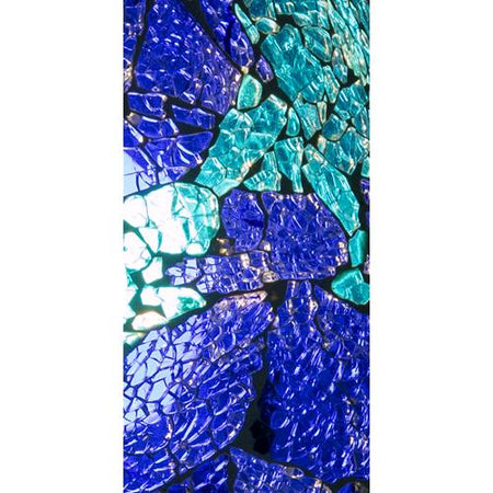 Handgefertigte Glasmosaik-Tischlampe „Blue Bay“ – Pilzform, E27-Fassung