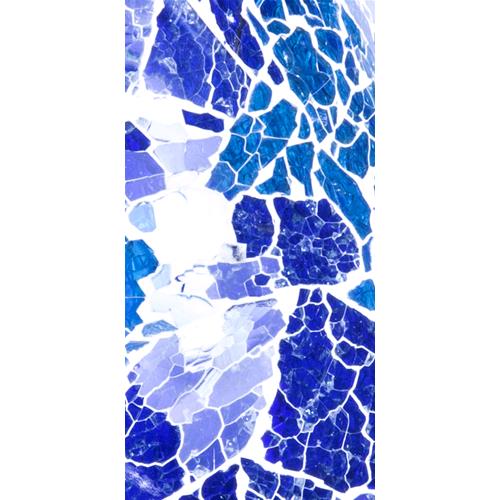 Handgefertigte Glasmosaik-Tischlampe „Blue Bay“ – Pilzform, E27-Fassung