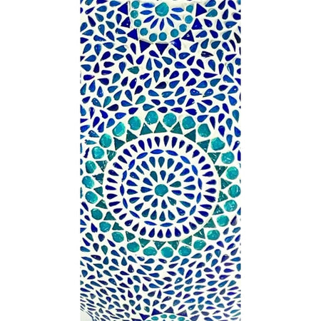 Handgefertigte Glasmosaik-Tischlampe „Blue Moon“ – Pilzform, E27-Fassung