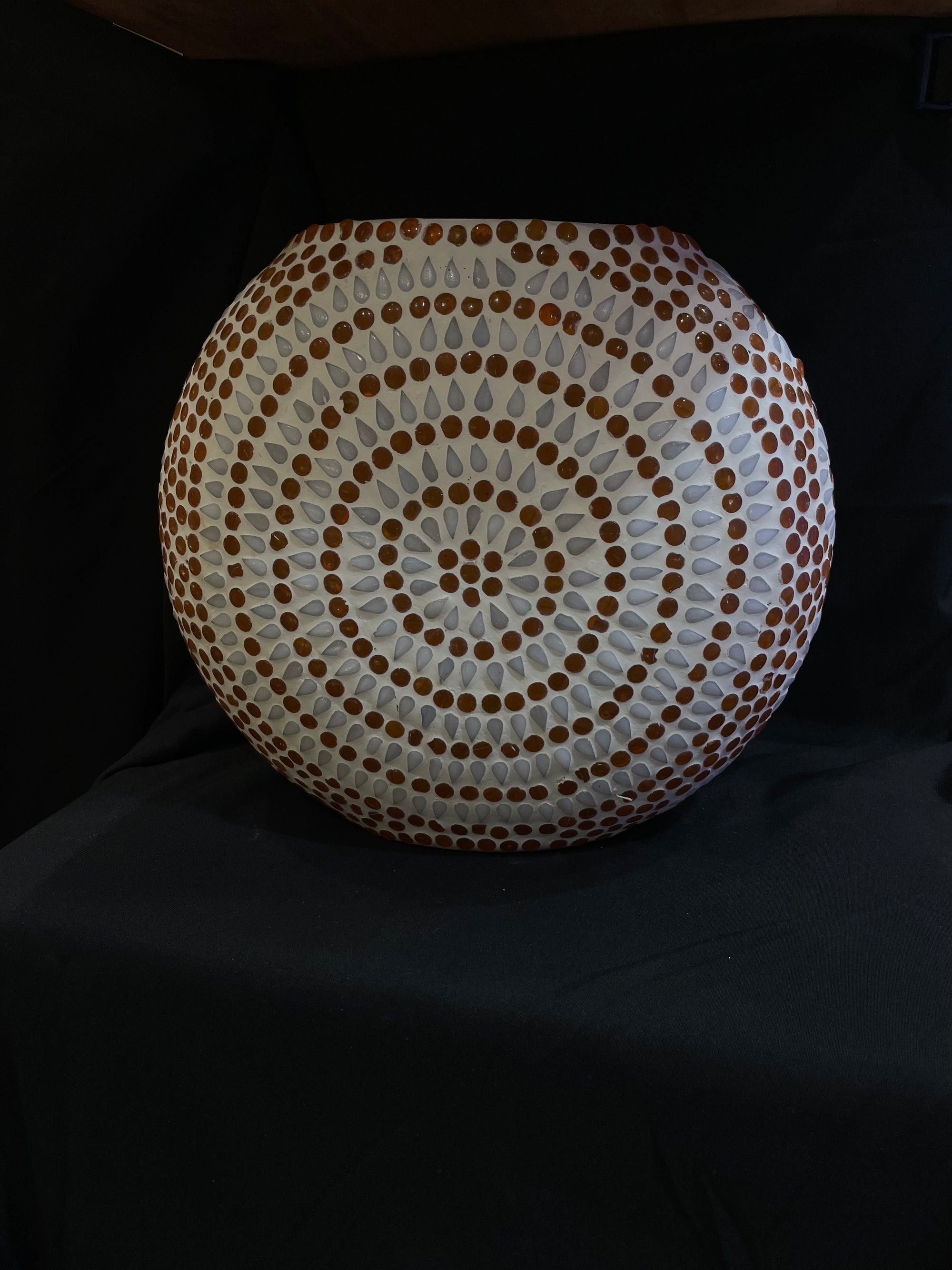 Handgefertigte Glasmosaik-Tischlampe „Sunset“ – Ovalform, E27-Fassung