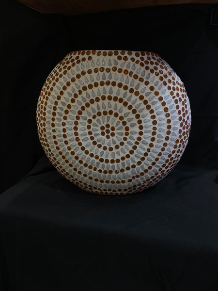 Handgefertigte Glasmosaik-Tischlampe „Sunset“ – Ovalform, E27-Fassung