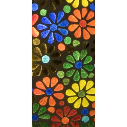 Handgefertigte Glasmosaik-Tischlampe „Flower Garden“ – Oval