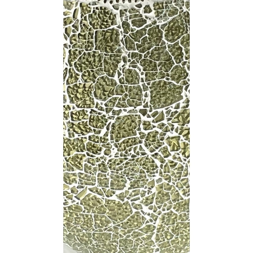 Handgefertigte Glasmosaik-Tischlampe „Glacial Gold“ – Oval