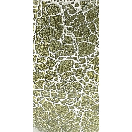 Handgefertigte Glasmosaik-Tischlampe „Glacial Gold“ – Ovalform, E27-Fassung