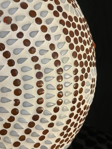 Handgefertigte Glasmosaik-Tischlampe „Sunset“ – Ovalform, E27-Fassung