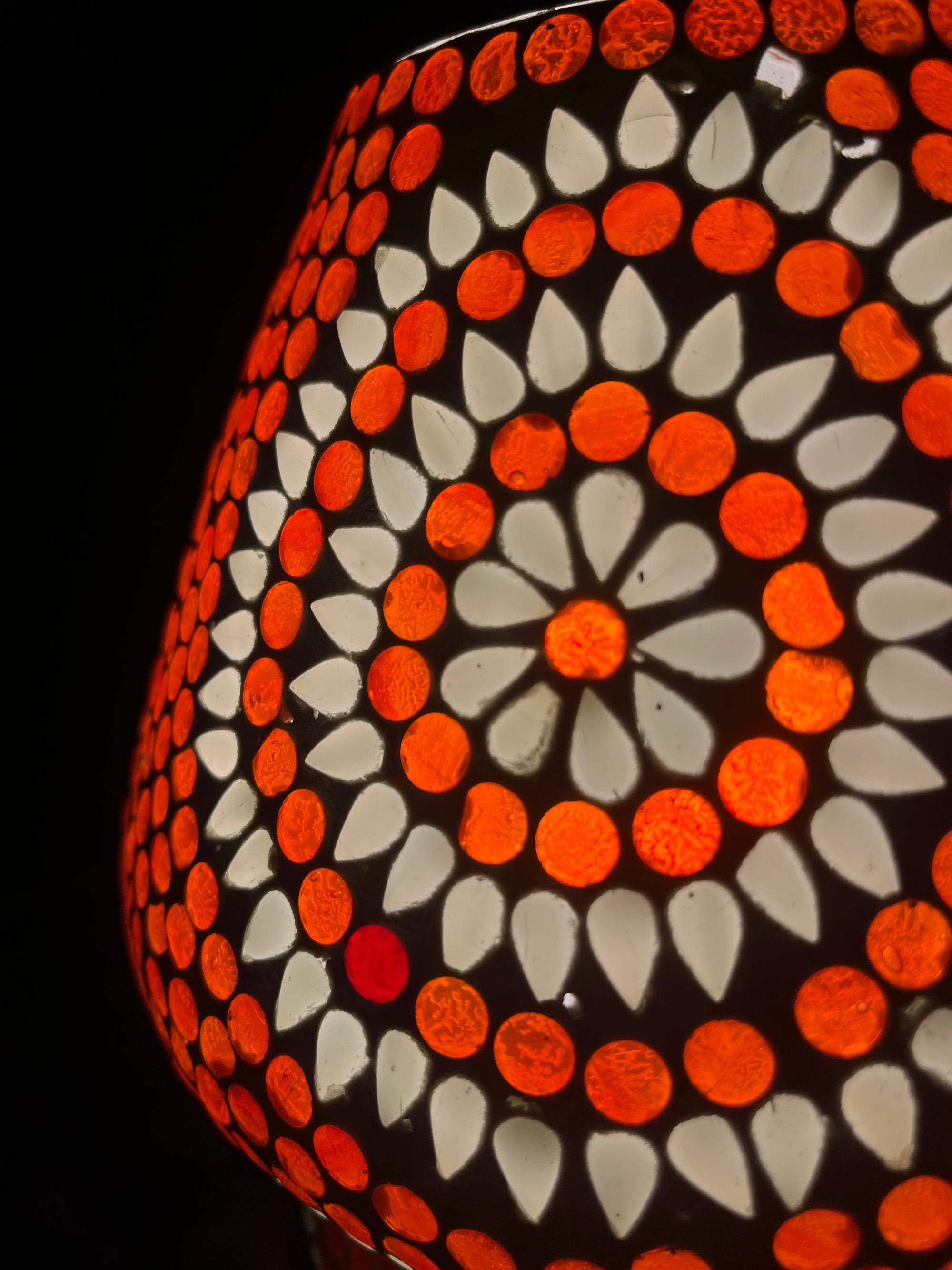 Handgefertigte Glasmosaik-Tischlampe „Sunset“ – Pilz