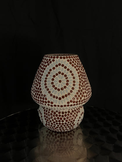 Handgefertigte Glasmosaik-Tischlampe „Sunset“ – Pilz