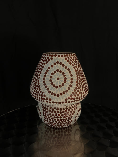 Handgefertigte Glasmosaik-Tischlampe „Sunset“ – Pilzform, E27-Fassung
