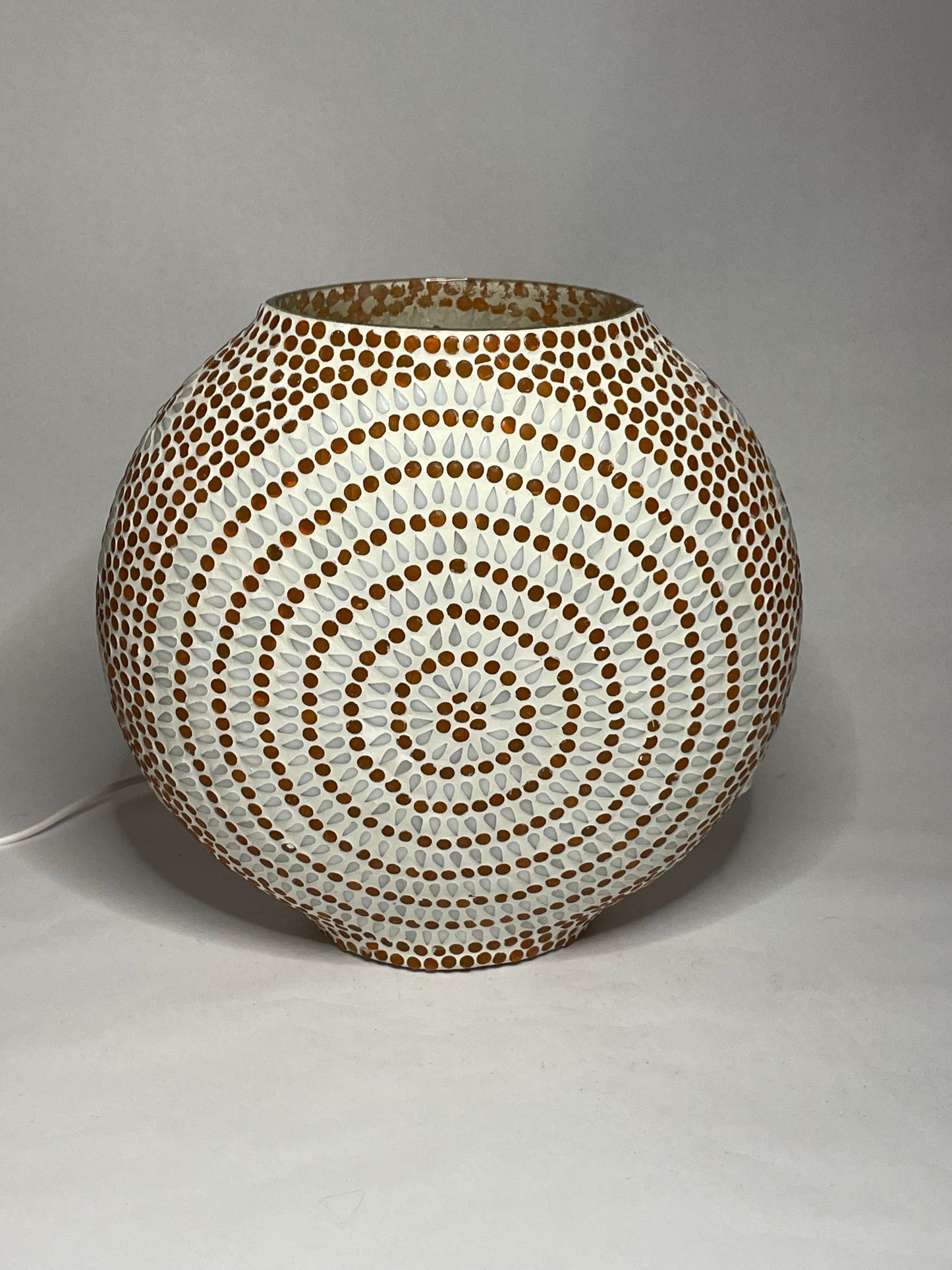Handgefertigte Glasmosaik-Tischlampe Sunset – Oval