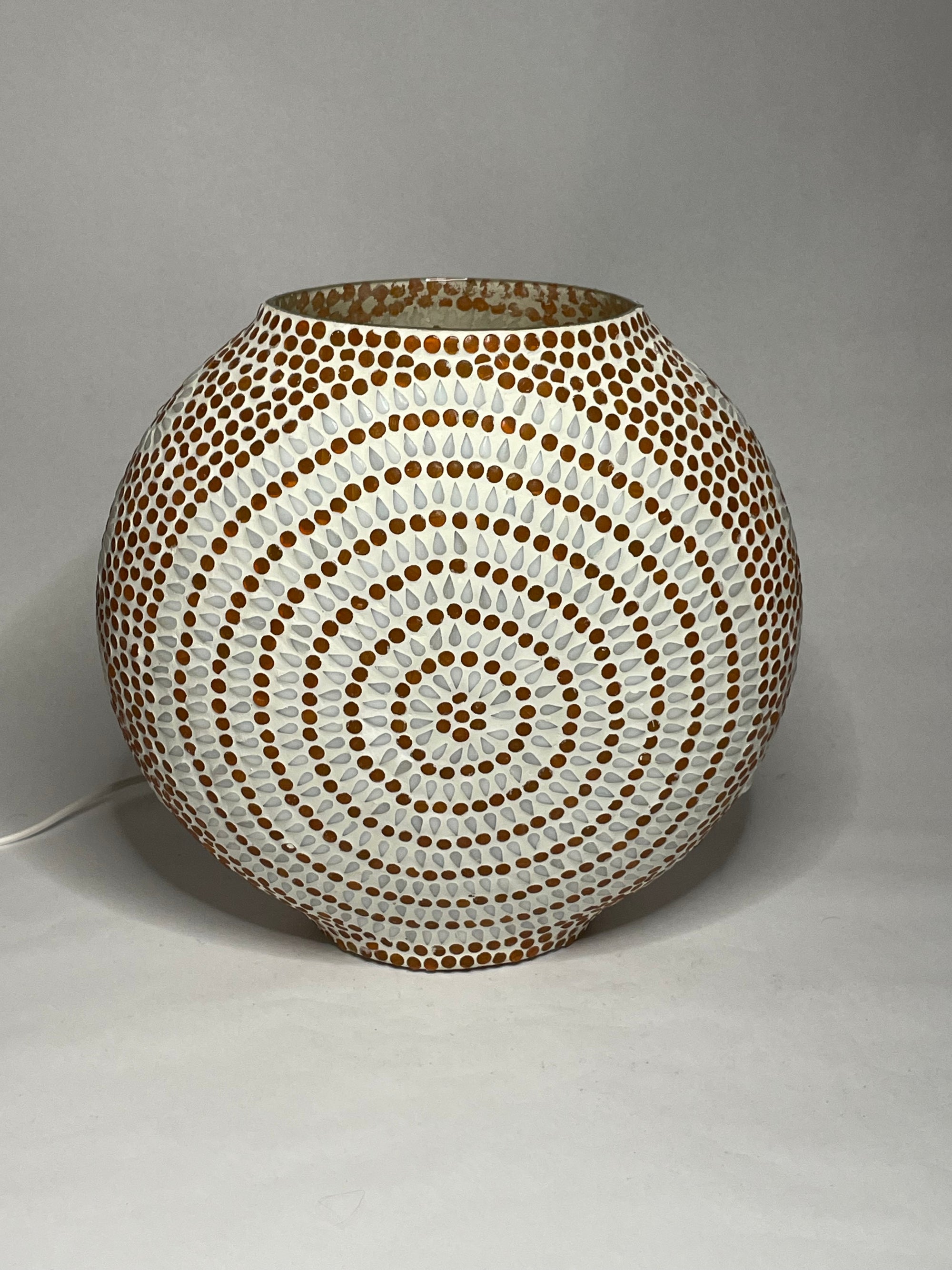 Handgefertigte Glasmosaik-Tischlampe Sunset – Oval
