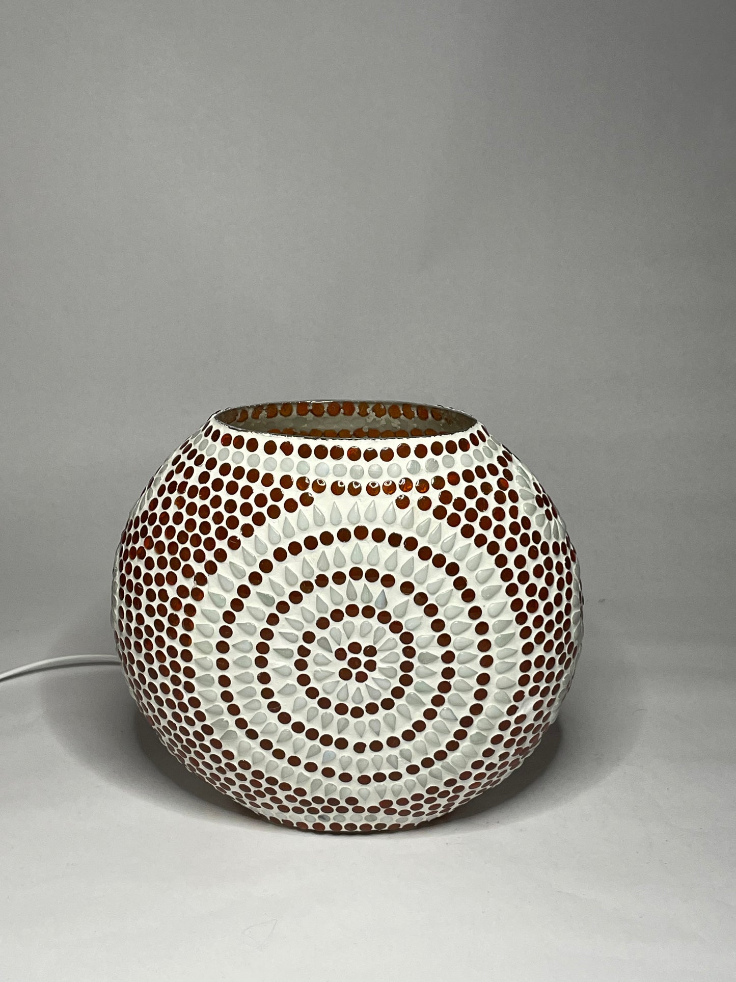 Handgefertigte Glasmosaik-Tischlampe Sunset – Oval