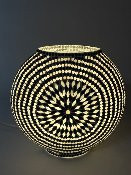 Handgefertigte Glasmosaik-Tischlampe Yin&Yang – Oval