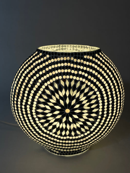Handgefertigte Glasmosaik-Tischlampe Yin&Yang – Oval