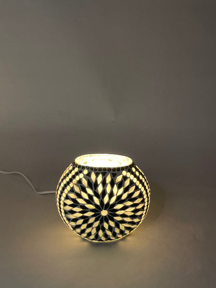 Handgefertigte Glasmosaik-Tischlampe Yin&Yang – Oval