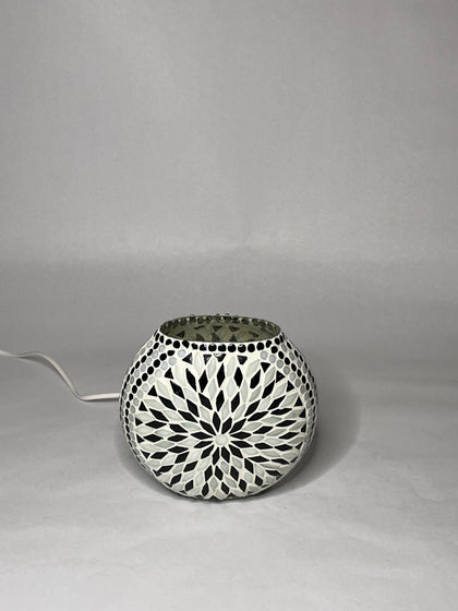 Handgefertigte Glasmosaik-Tischlampe Yin&Yang – Oval