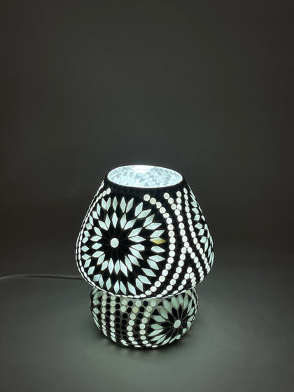 Handgefertigte Glasmosaik-Tischlampe Yin&Yang – Pilz