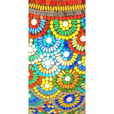 Handgefertigte Glasmosaik-Tischlampe „Magic Rings“ – Pilzform, E27-Fassung