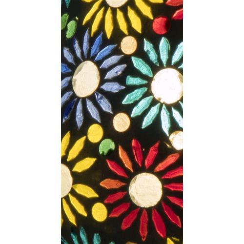Handgefertigte Glasmosaik-Tischlampe „Mirror Daisy“ – Oval