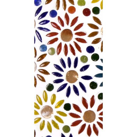 Handgefertigte Glasmosaik-Tischlampe „Mirror Daisy“ – Pilzform, E27-Fassung