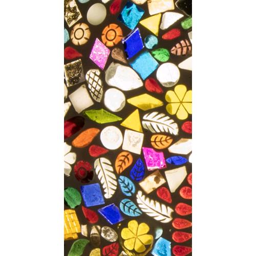 Handgefertigte Glasmosaik-Tischlampe „Rainbow“ – Ovalform, E27-Fassung