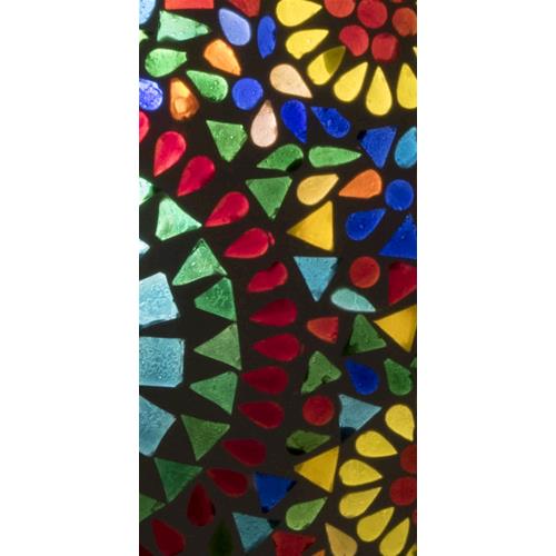 Handgefertigte Glasmosaik-Tischlampe „Rainbow“ – Ovalform, E27-Fassung