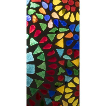 Handgefertigte Glasmosaik-Tischlampe „Rainbow“ – Ovalform, E27-Fassung