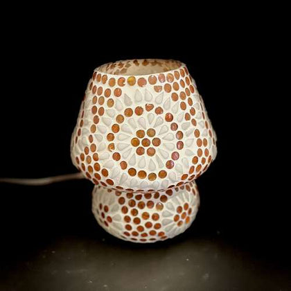 Handgefertigte Glasmosaik-Tischlampe „Sunset“ – Pilz