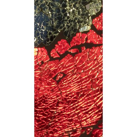 Handgefertigte Glasmosaik-Tischlampe „Vulcanic Eruption“ – Ovalform, E27-Fassung