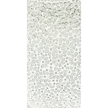 Handgefertigte Glasmosaik-Tischlampe „White Daisy“ – Oval
