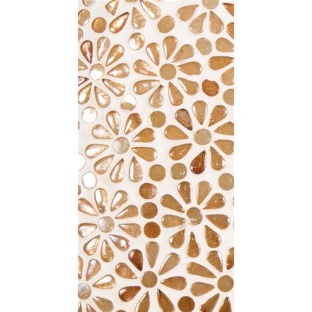 Handgefertigte Glasmosaik-Tischlampe „Yellow Daisy“ – Ovalform, E27-Fassung